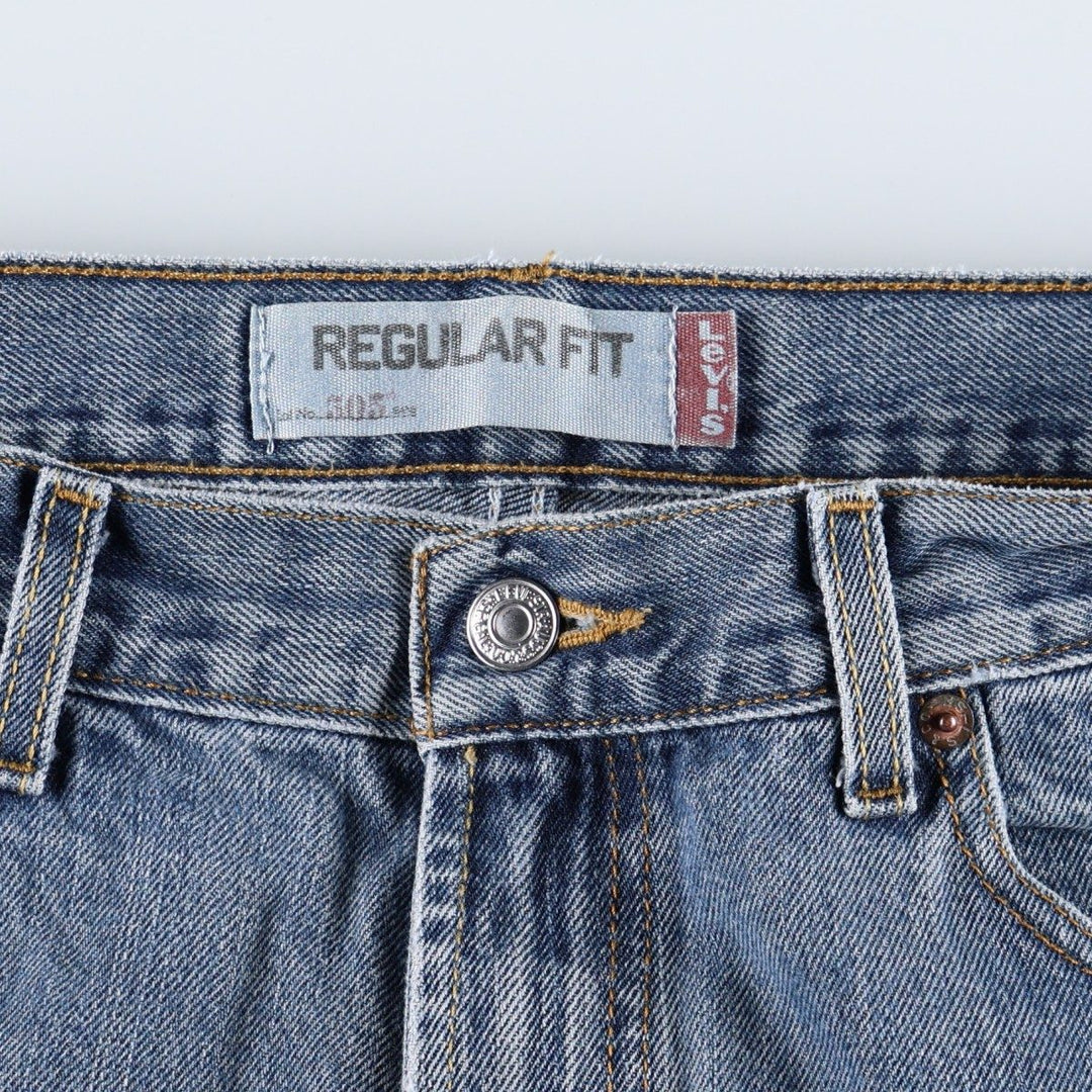 Levi's 505 REGULAR FIT tapered denim pants for men, size w34 cotton blue type Vintage Second Hand