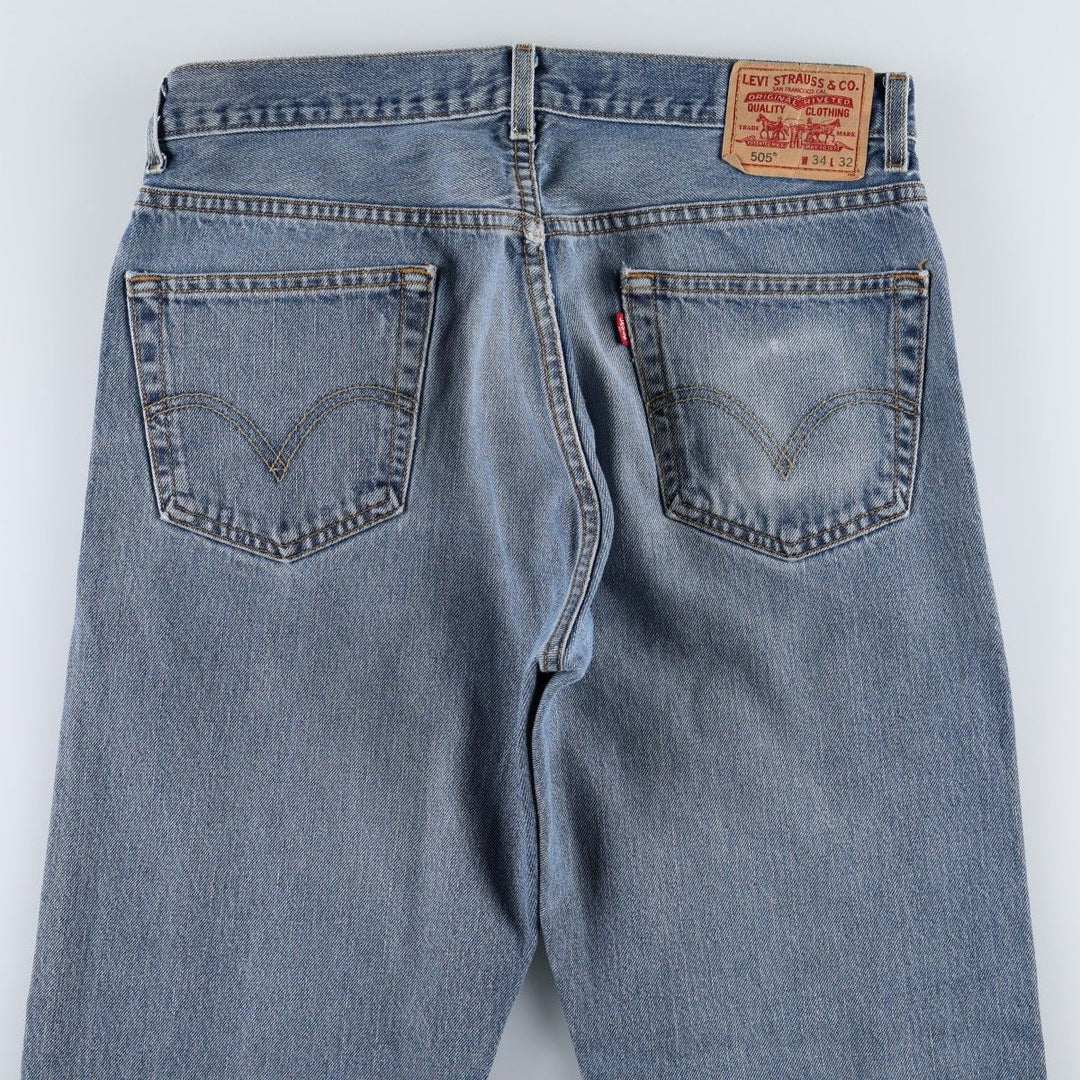 Levi's 505 REGULAR FIT tapered denim pants for men, size w34 cotton blue type Vintage Second Hand