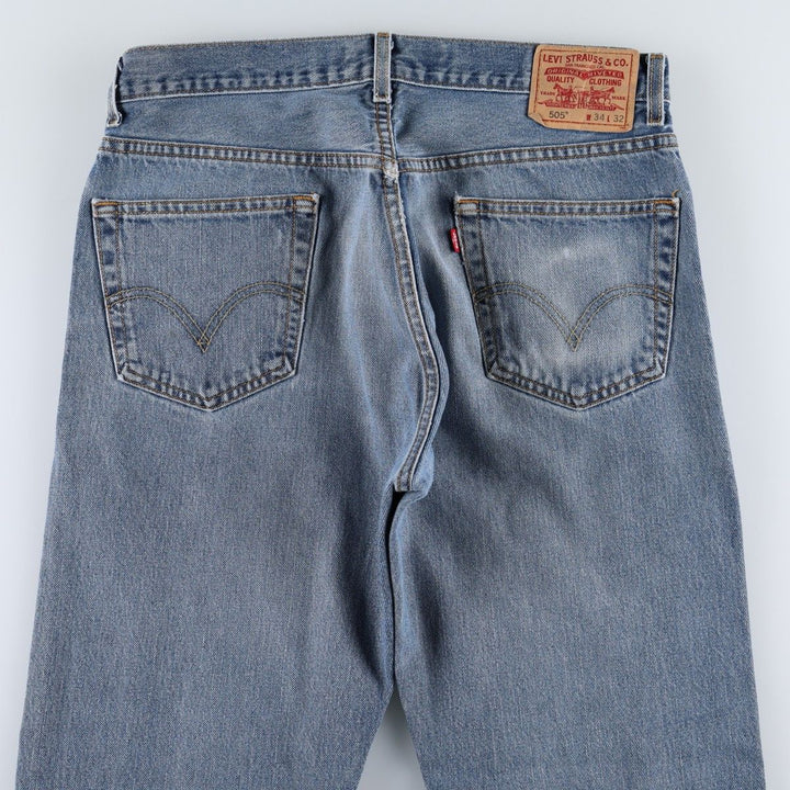 Levi's 505 REGULAR FIT tapered denim pants for men, size w34 cotton blue type Vintage Second Hand
