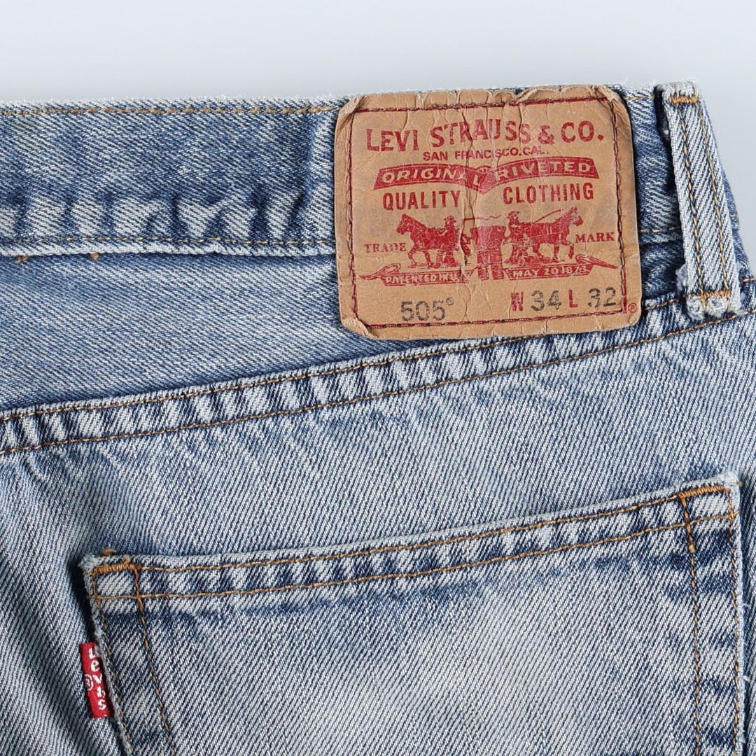 Levi's 505 Straight Fit Tapered Denim Pants, Men's, Size 35 cotton blue type Vintage Second Hand