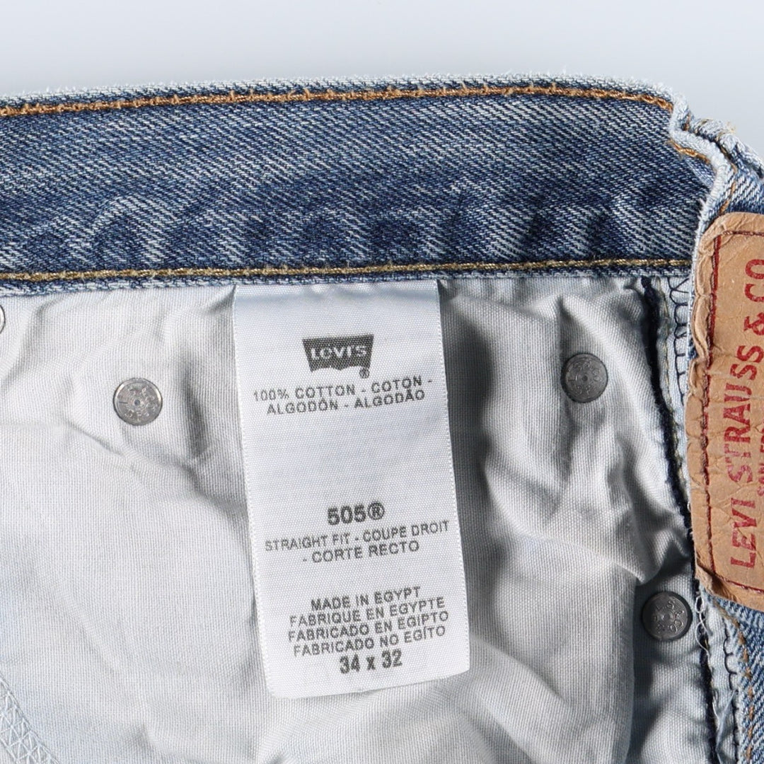 Levi's 505 Straight Fit Tapered Denim Pants, Men's, Size 35 cotton blue type Vintage Second Hand