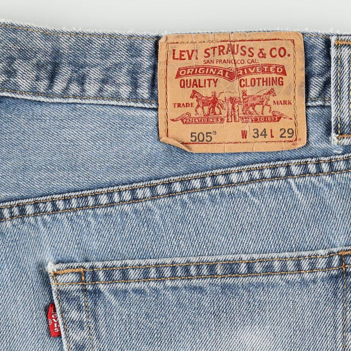 00'S Levi's 505 REGULAR FIT tapered denim pants for men, size w34 cotton blue type Vintage Second Hand