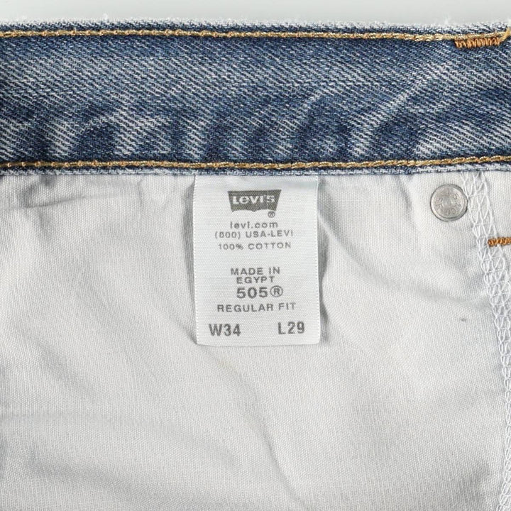 00'S Levi's 505 REGULAR FIT tapered denim pants for men, size w34 cotton blue type Vintage Second Hand