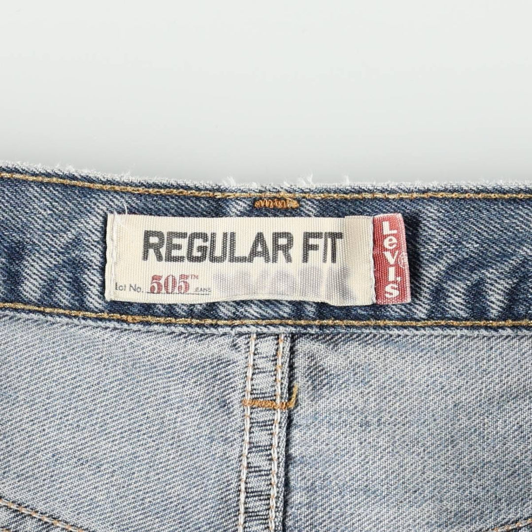 00'S Levi's 505 REGULAR FIT tapered denim pants for men, size w34 cotton blue type Vintage Second Hand