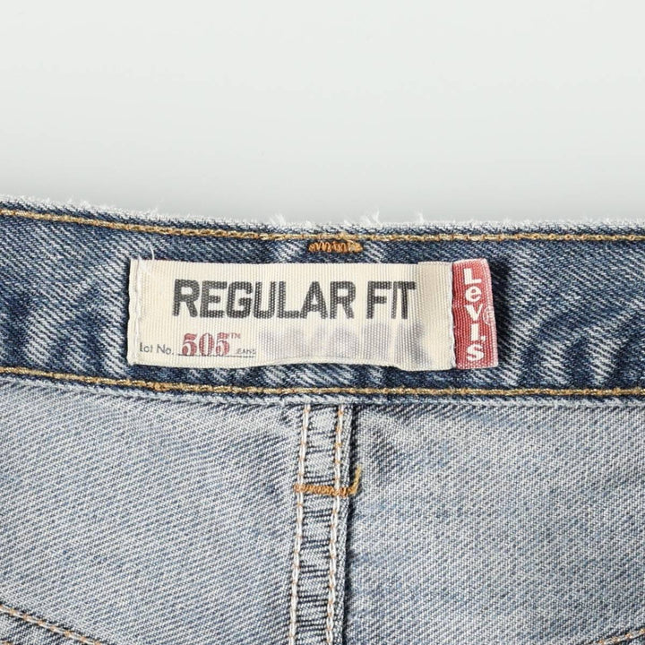 00'S Levi's 505 REGULAR FIT tapered denim pants for men, size w34 cotton blue type Vintage Second Hand