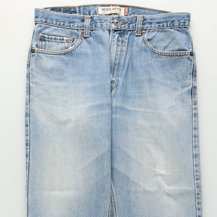 00'S Levi's 505 REGULAR FIT tapered denim pants for men, size w34 cotton blue type Vintage Second Hand