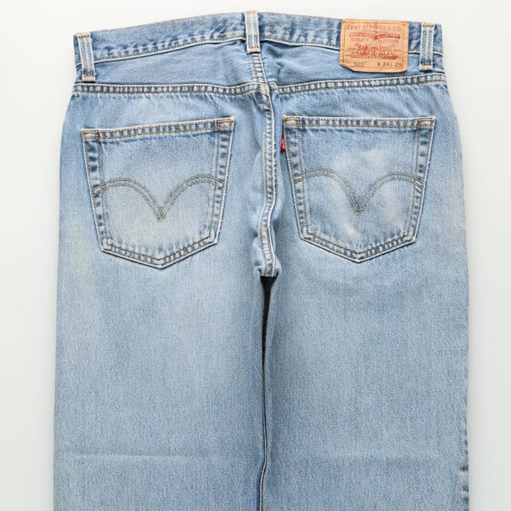 00'S Levi's 505 REGULAR FIT tapered denim pants for men, size w34 cotton blue type Vintage Second Hand
