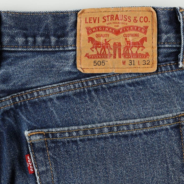 Levi's 505 tapered denim pants for men, equivalent to w31 unclear blue type Vintage Second Hand