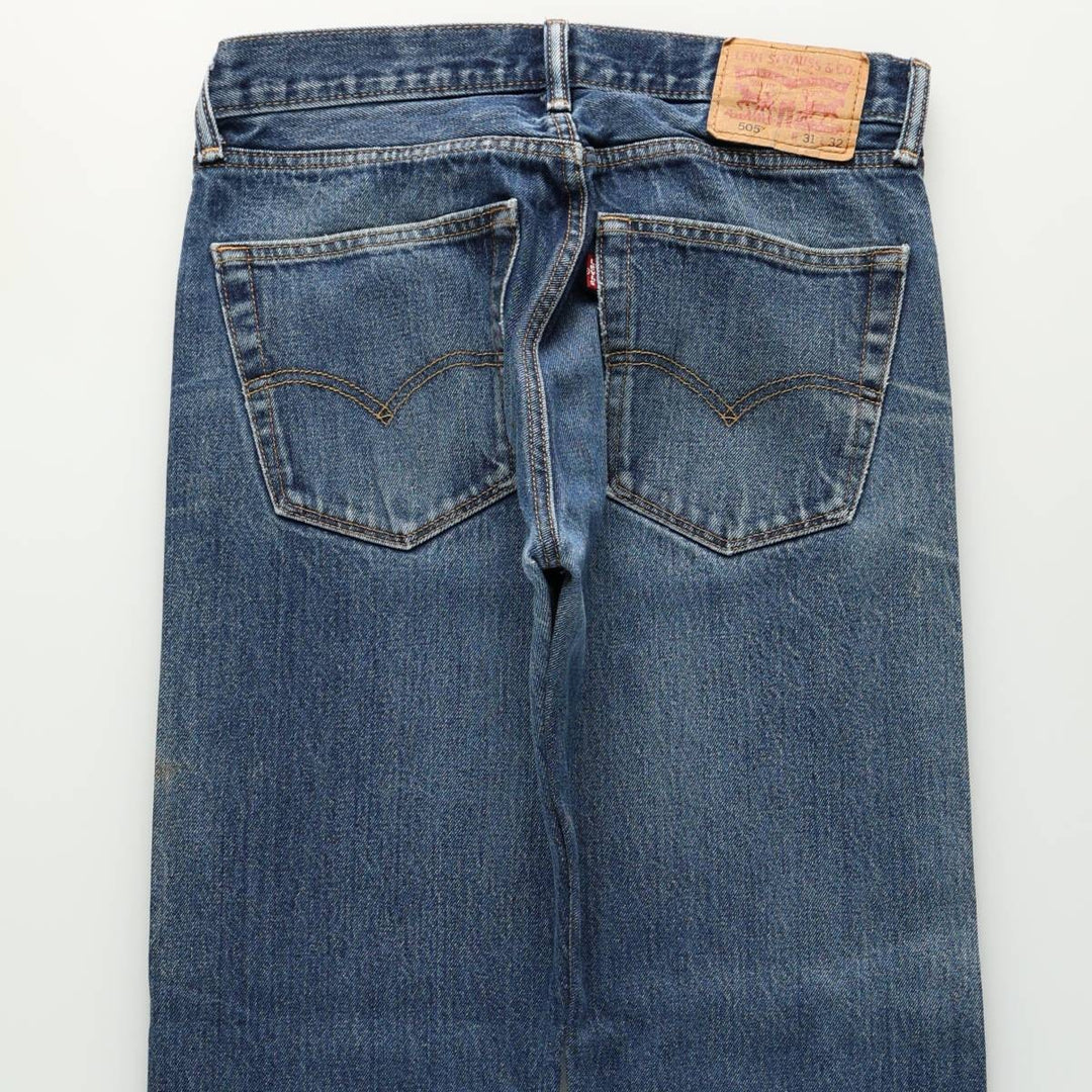 Levi's 505 tapered denim pants for men, equivalent to w31 unclear blue type Vintage Second Hand