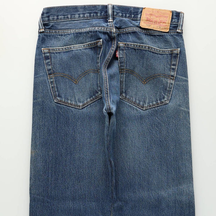 Levi's 505 tapered denim pants for men, equivalent to w31 unclear blue type Vintage Second Hand
