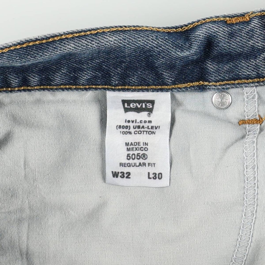 00'S Levi's 505 REGULAR FIT tapered denim pants for men, size w33 cotton blue type Vintage Second Hand