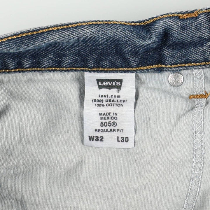 00'S Levi's 505 REGULAR FIT tapered denim pants for men, size w33 cotton blue type Vintage Second Hand