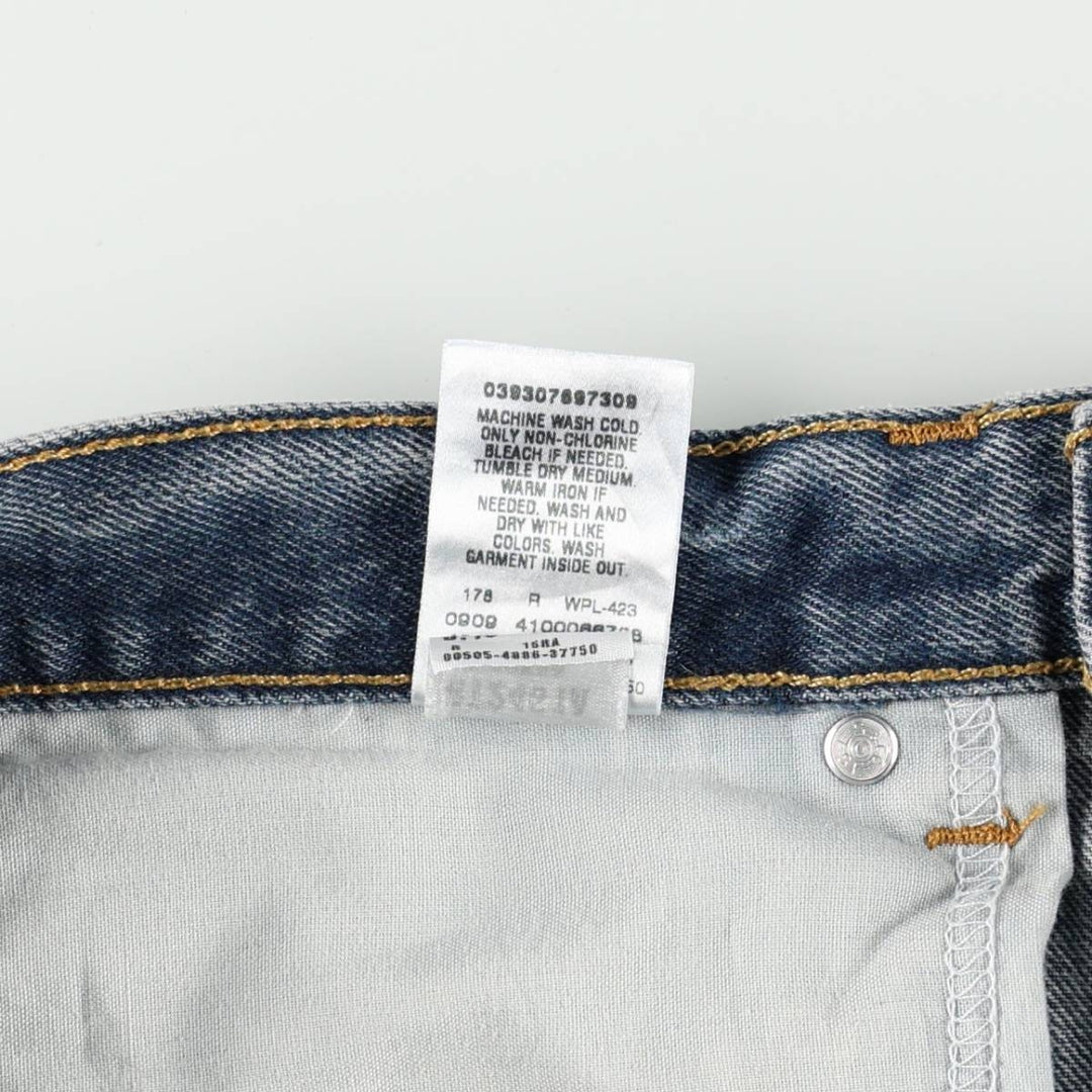 00'S Levi's 505 REGULAR FIT tapered denim pants for men, size w33 cotton blue type Vintage Second Hand