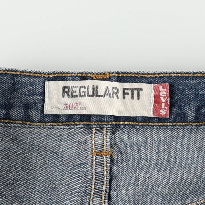 00'S Levi's 505 REGULAR FIT tapered denim pants for men, size w33 cotton blue type Vintage Second Hand