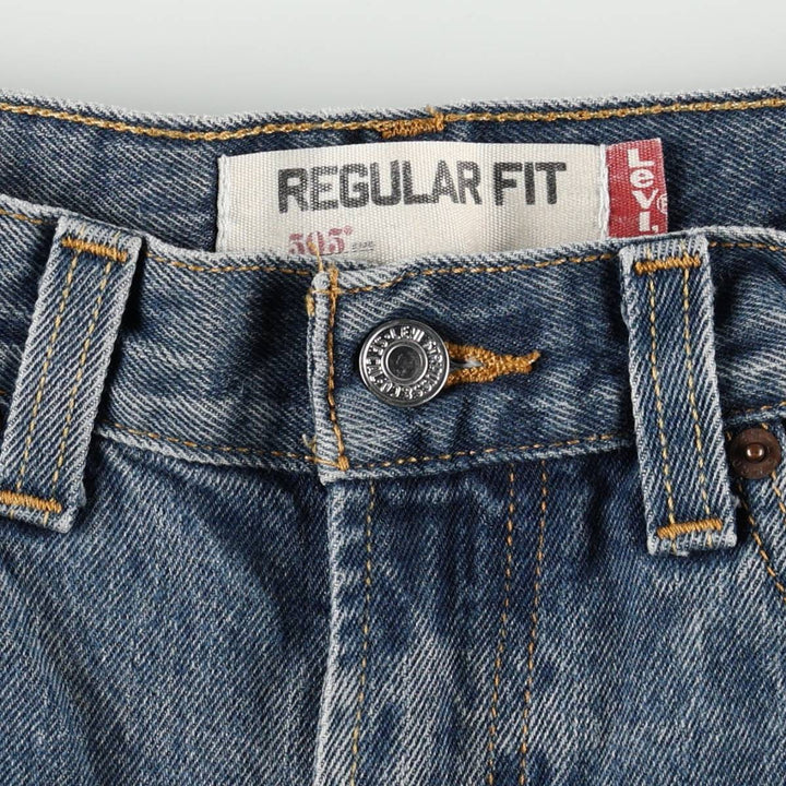 00'S Levi's 505 REGULAR FIT tapered denim pants for men, size w33 cotton blue type Vintage Second Hand