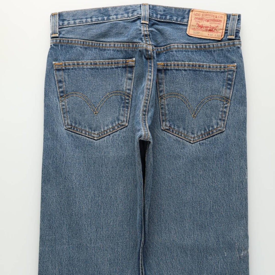 00'S Levi's 505 REGULAR FIT tapered denim pants for men, size w33 cotton blue type Vintage Second Hand