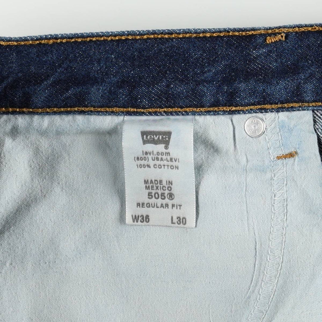 00'S Levi's 505 REGULAR FIT tapered denim pants for men, size w36 cotton blue type Vintage Second Hand