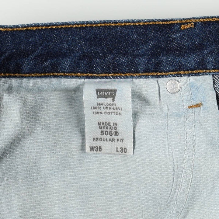 00'S Levi's 505 REGULAR FIT tapered denim pants for men, size w36 cotton blue type Vintage Second Hand