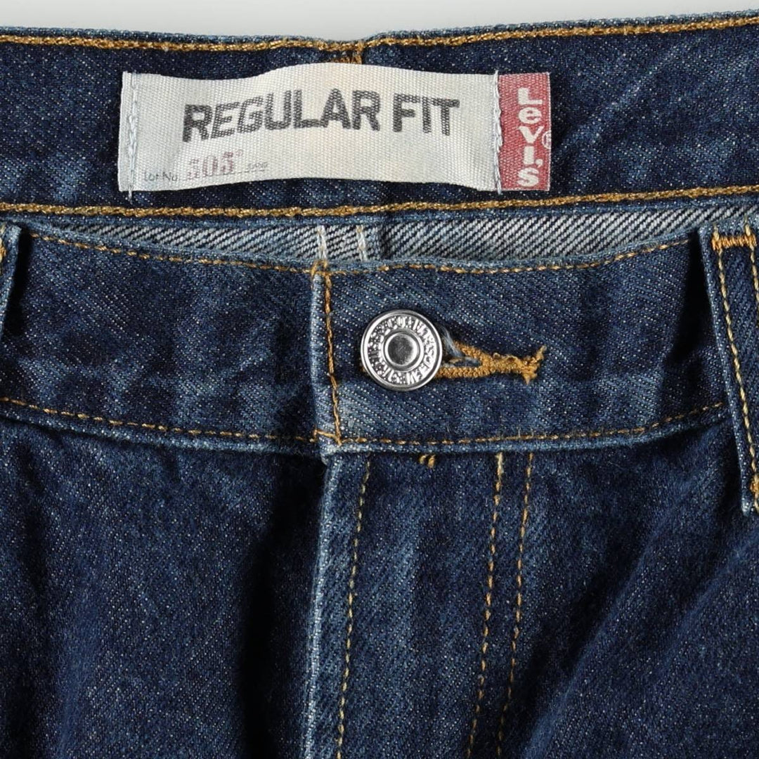 00'S Levi's 505 REGULAR FIT tapered denim pants for men, size w36 cotton blue type Vintage Second Hand