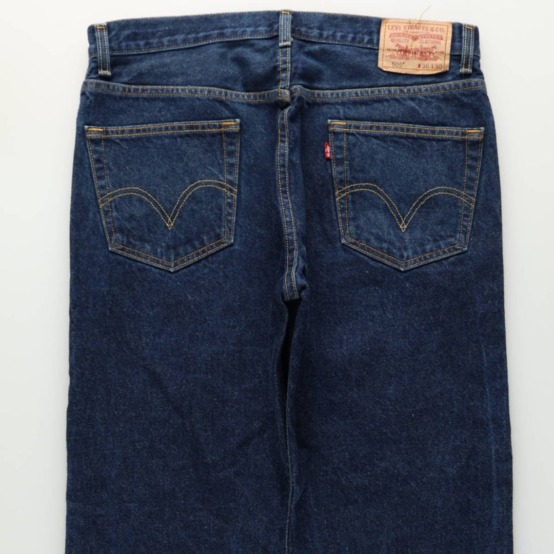 00'S Levi's 505 REGULAR FIT tapered denim pants for men, size w36 cotton blue type Vintage Second Hand