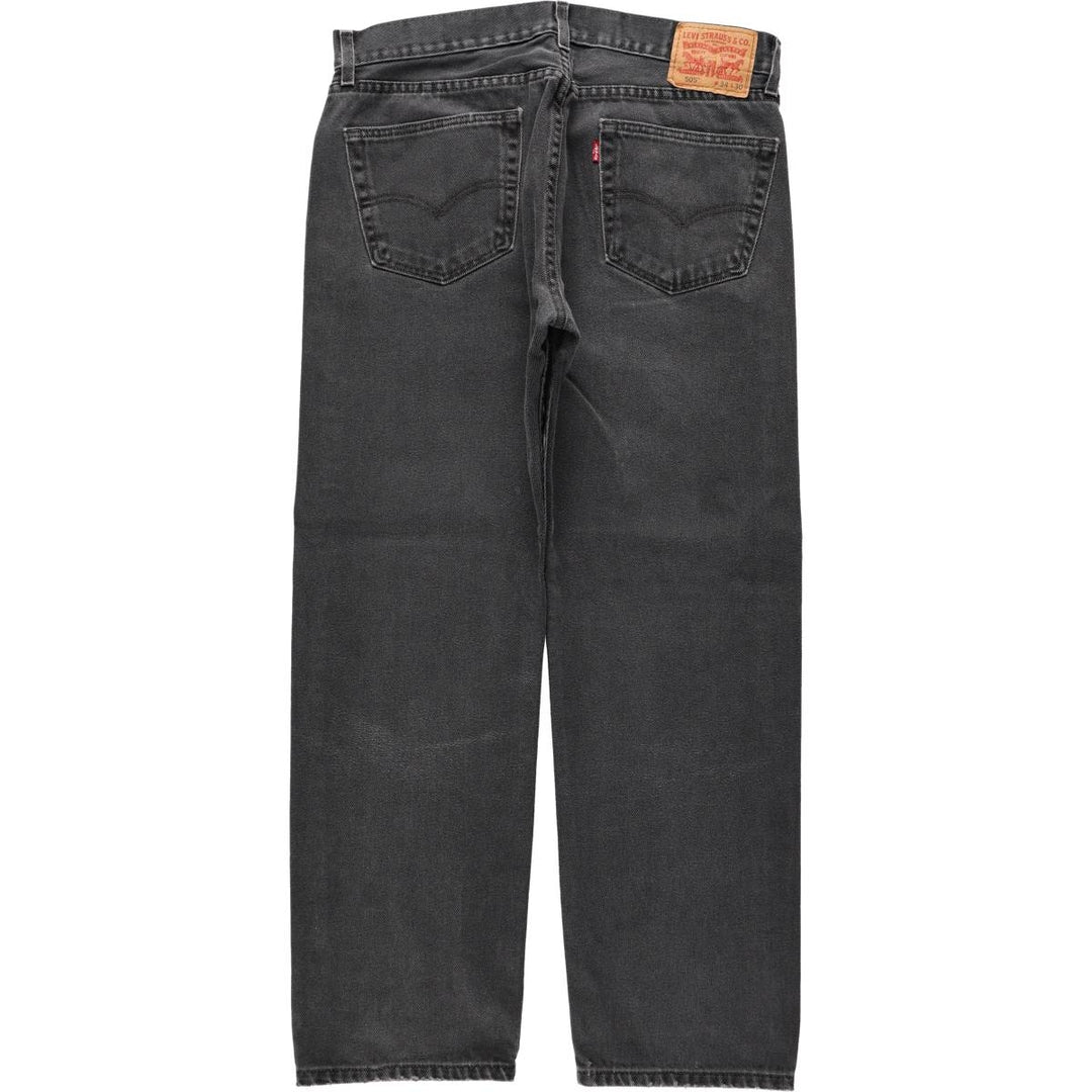 Levi's 00505-0260 Black Denim Tapered Jeans, Men's W35 (approx.) cotton black type Vintage Second Hand
