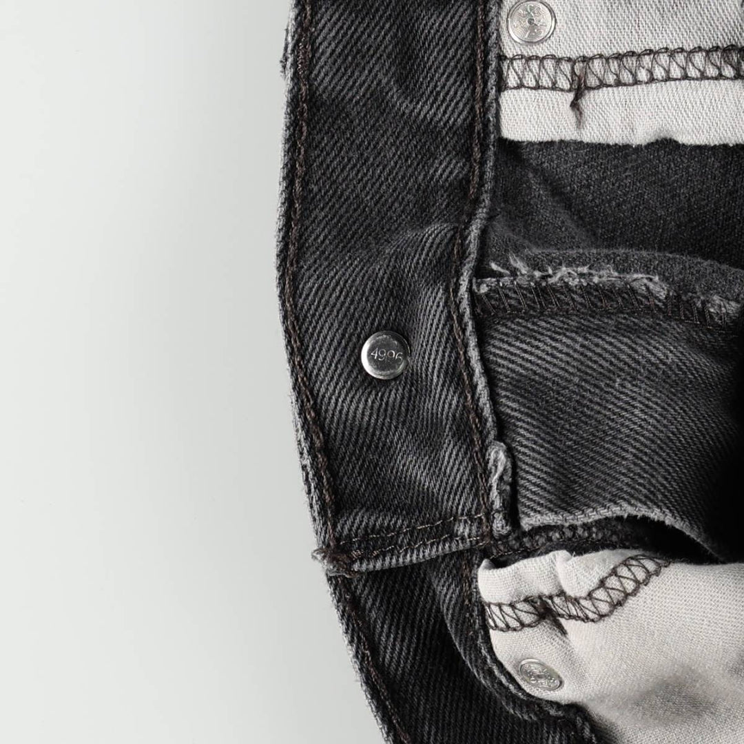 Levi's 00505-0260 Black Denim Tapered Jeans, Men's W35 (approx.) cotton black type Vintage Second Hand