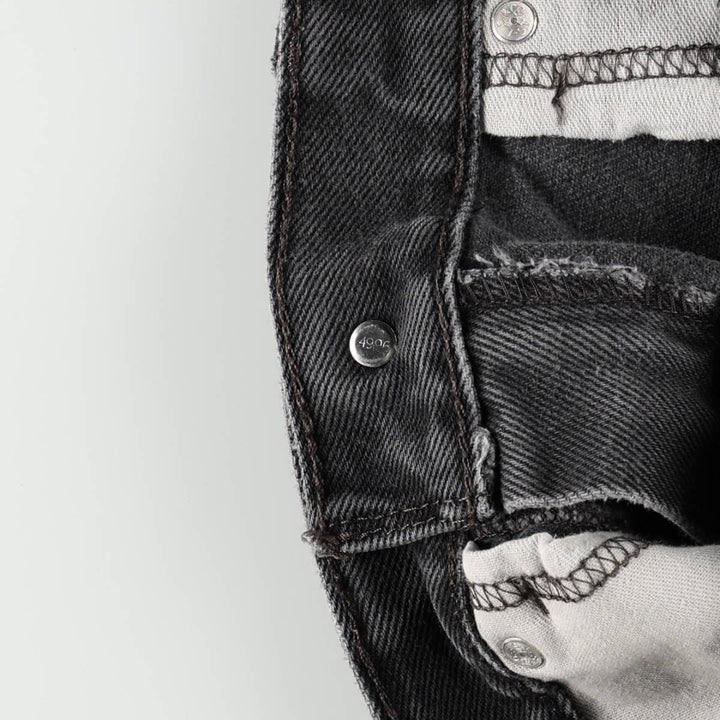 Levi's 00505-0260 Black Denim Tapered Jeans, Men's W35 (approx.) cotton black type Vintage Second Hand