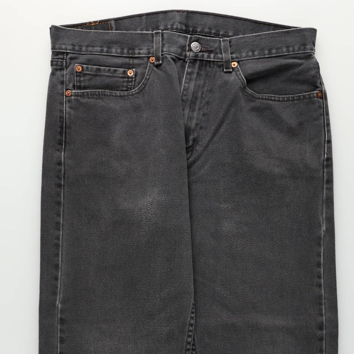 Levi's 00505-0260 Black Denim Tapered Jeans, Men's W35 (approx.) cotton black type Vintage Second Hand