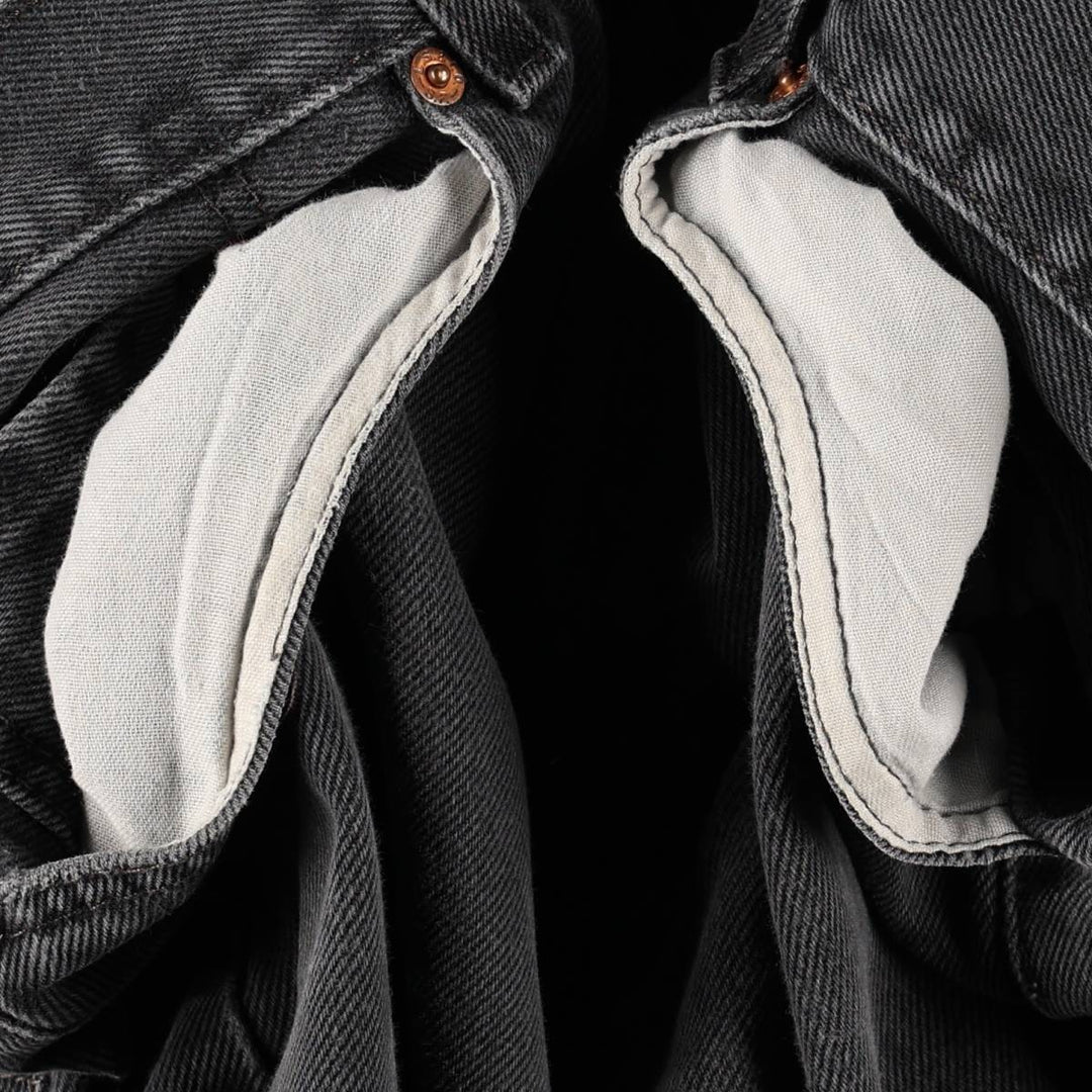 Levi's 00505-0260 Black Denim Tapered Jeans, Men's W35 (approx.) cotton black type Vintage Second Hand