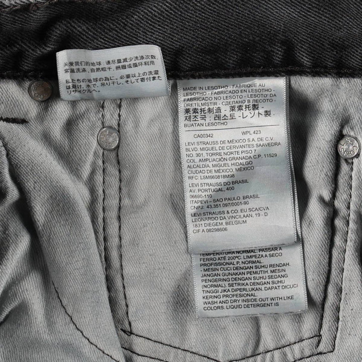 Levi's 00505-0260 Black Denim Tapered Jeans, Men's Size W34 (approx.) cotton black type Vintage Second Hand