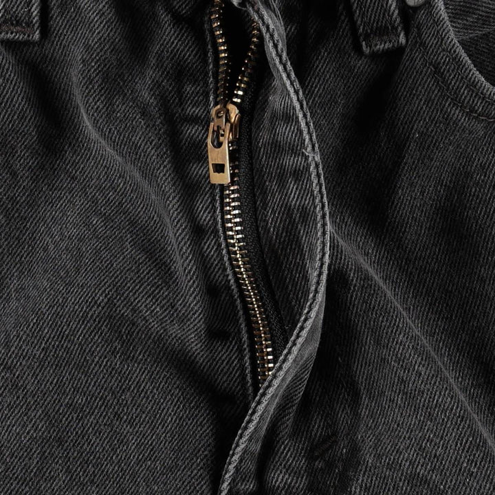 Levi's 00505-0260 Black Denim Tapered Jeans, Men's Size W34 (approx.) cotton black type Vintage Second Hand