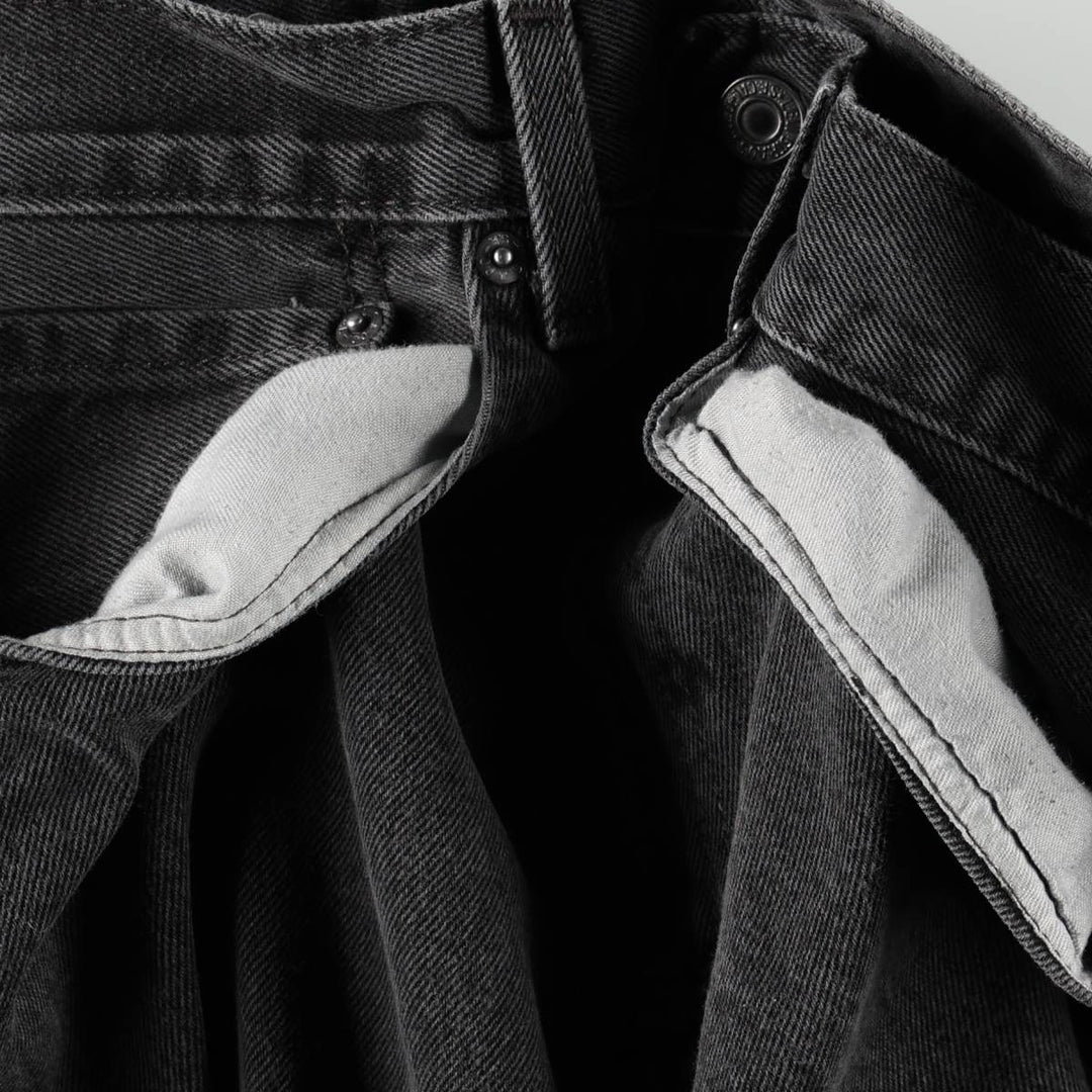 Levi's 00505-0260 Black Denim Tapered Jeans, Men's Size W34 (approx.) cotton black type Vintage Second Hand
