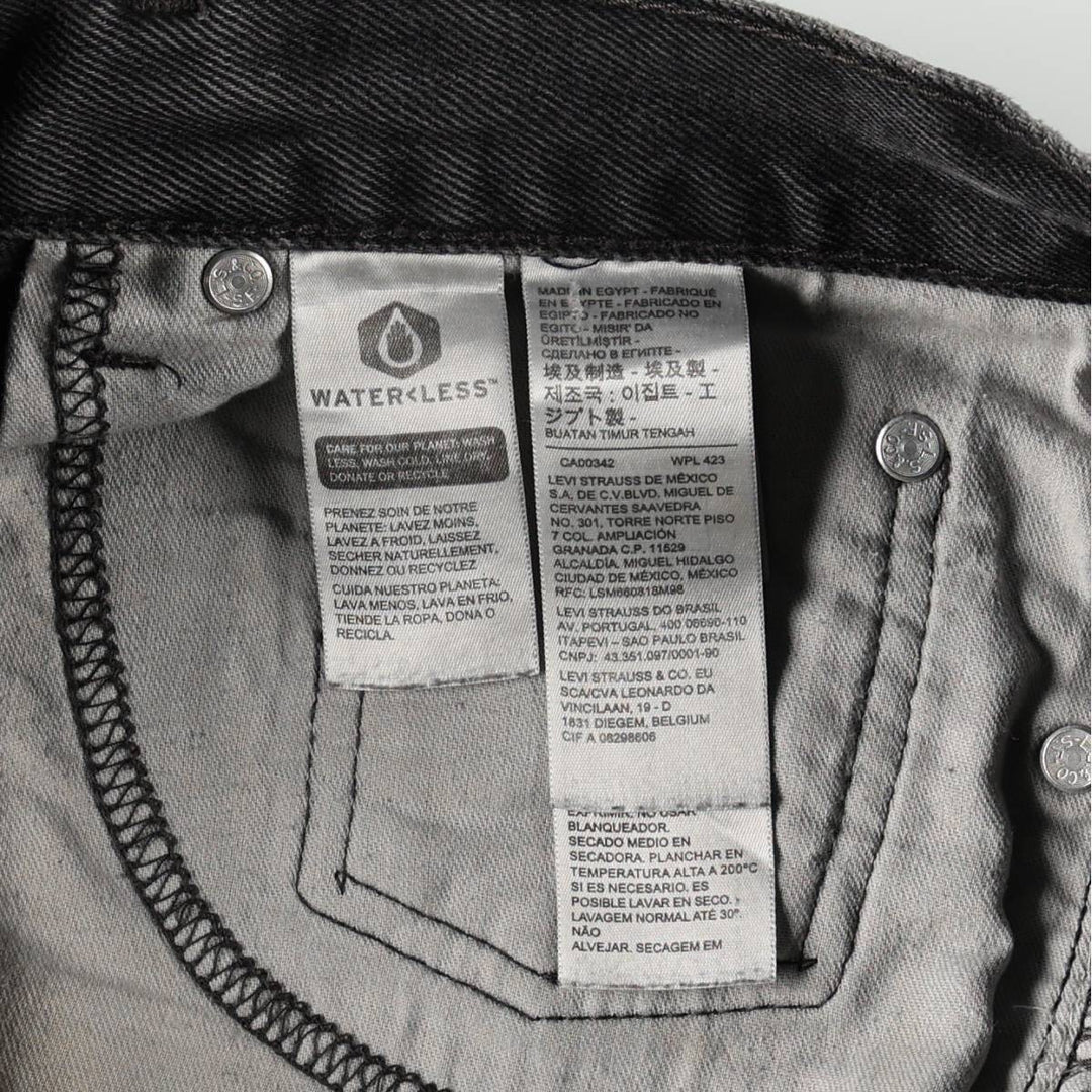 Levi's 00505-0260 Black Denim Tapered Jeans, Men's W33 (approx.) cotton black type Vintage Second Hand