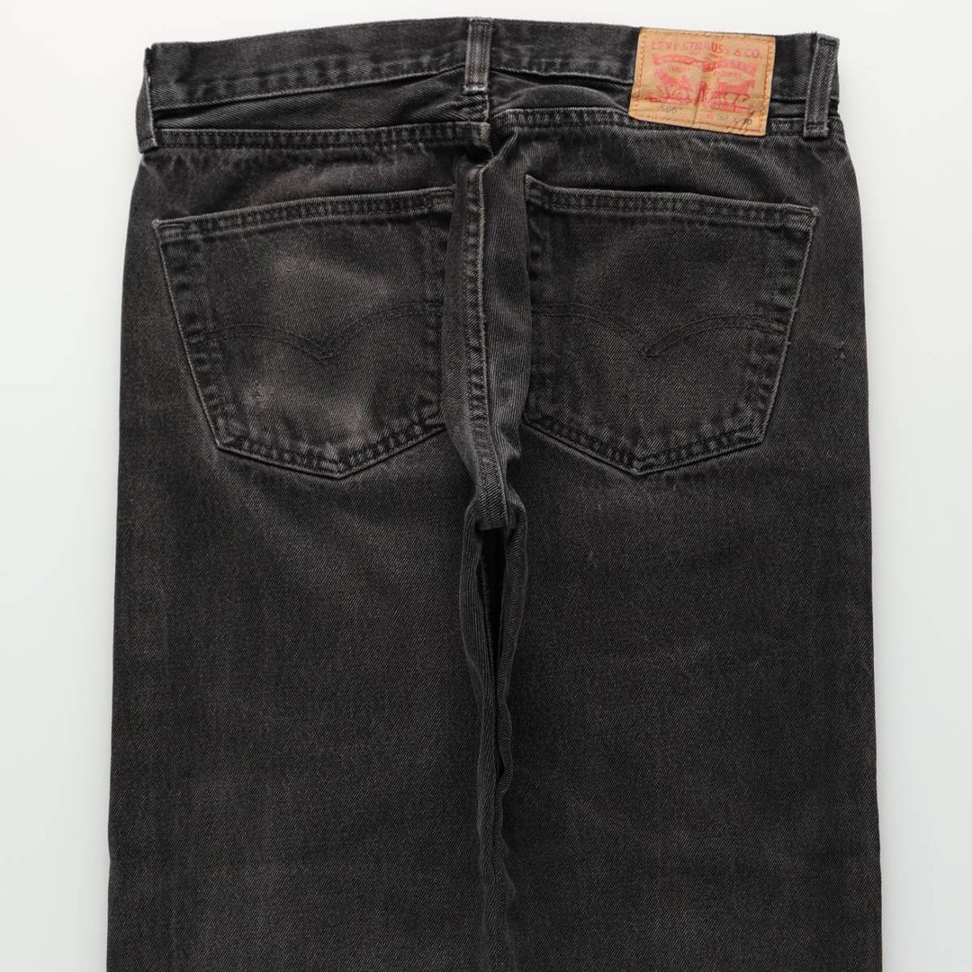Levi's 00505-0260 Black Denim Tapered Jeans, Men's W33 (approx.) cotton black type Vintage Second Hand