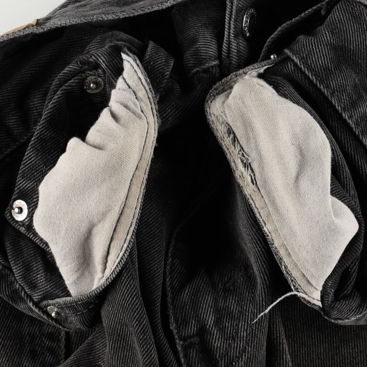 Levi's 00505-0260 Black Denim Tapered Jeans, Men's W33 (approx.) cotton black type Vintage Second Hand
