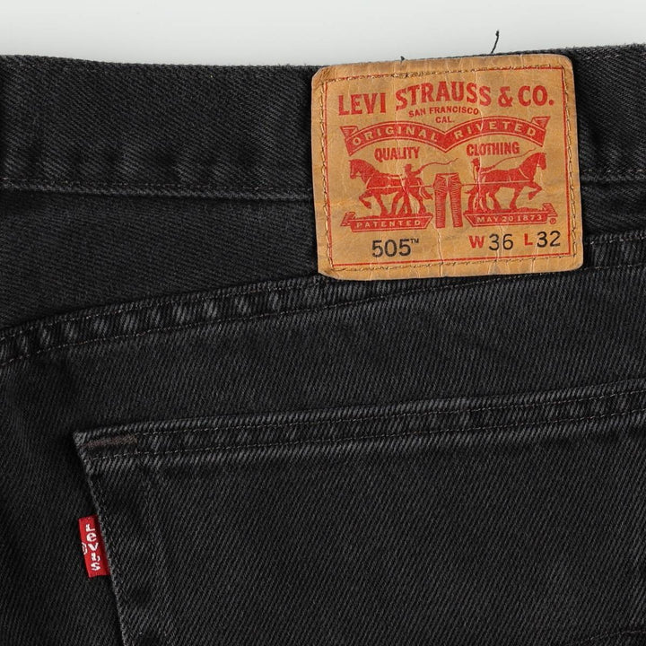 Levi's 00505-0260 Black Denim Tapered Jeans, Men's W36 (approx.) cotton black type Vintage Second Hand
