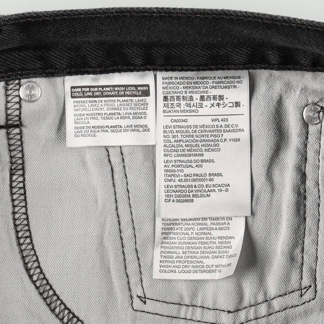 Levi's 00505-0260 Black Denim Tapered Jeans, Men's W36 (approx.) cotton black type Vintage Second Hand