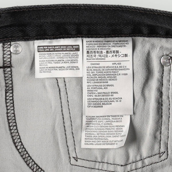 Levi's 00505-0260 Black Denim Tapered Jeans, Men's W36 (approx.) cotton black type Vintage Second Hand