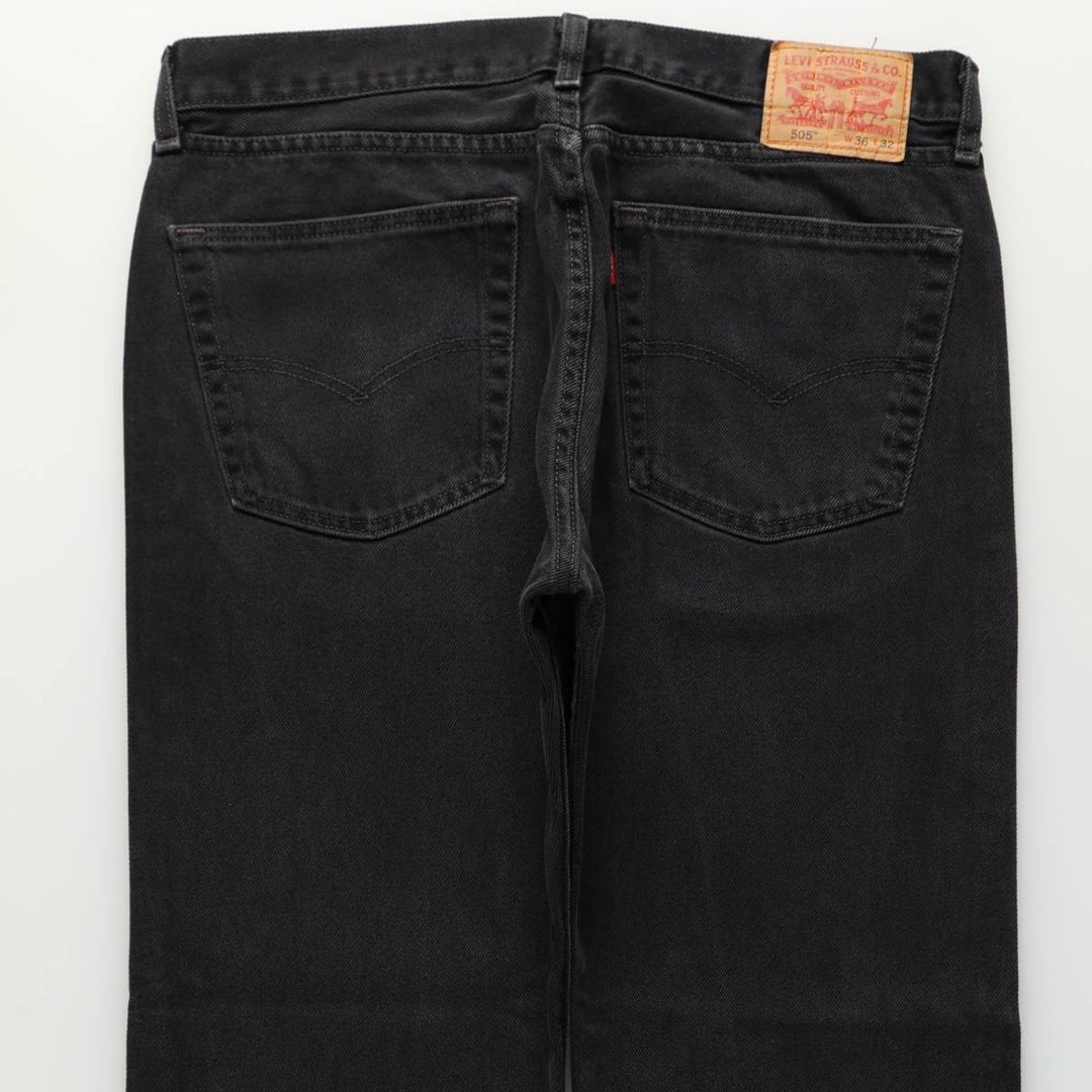 Levi's 00505-0260 Black Denim Tapered Jeans, Men's W36 (approx.) cotton black type Vintage Second Hand