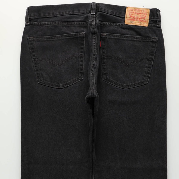Levi's 00505-0260 Black Denim Tapered Jeans, Men's W36 (approx.) cotton black type Vintage Second Hand