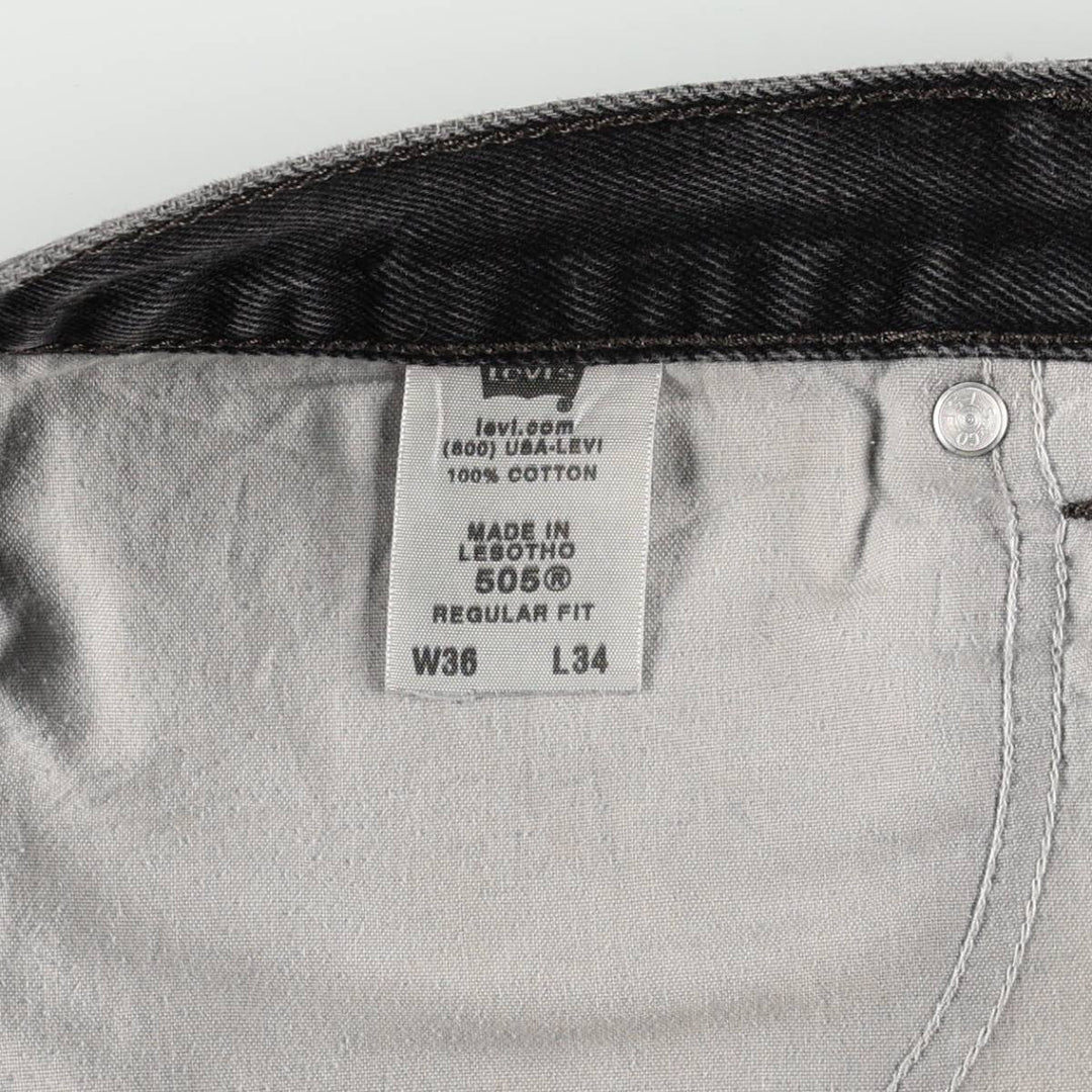 2000'S Levi's 505 Regular Fit Black Denim Tapered Denim Pants, Men's Size 36 cotton black type Vintage Second Hand