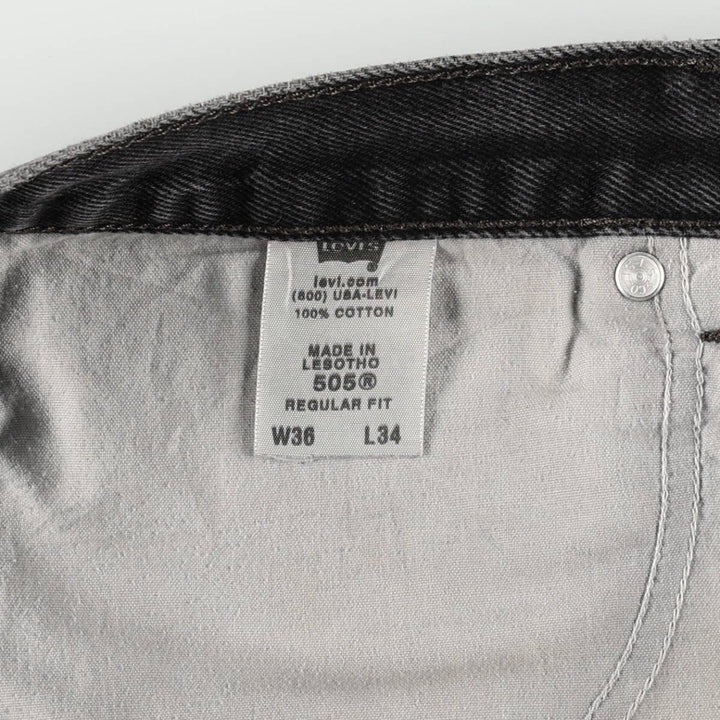 2000'S Levi's 505 Regular Fit Black Denim Tapered Denim Pants, Men's Size 36 cotton black type Vintage Second Hand
