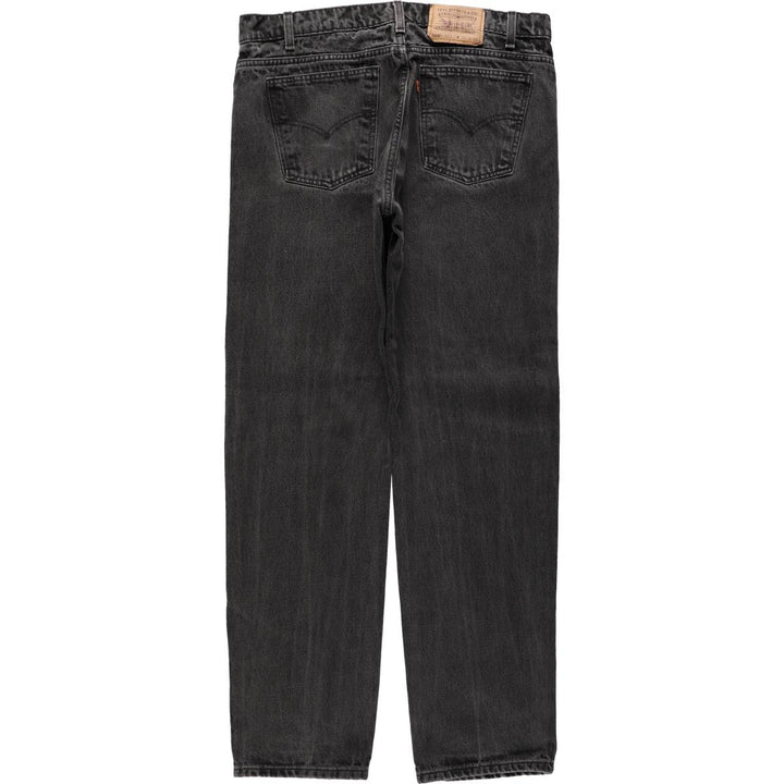90'S Levi's 505 Regular Fit Straight Leg Tapered Denim Pants, Black Denim, Men's, Size 36, Vintage cotton black type Vintage Second Hand