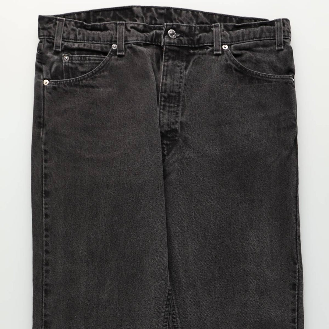 90'S Levi's 505 Regular Fit Straight Leg Tapered Denim Pants, Black Denim, Men's, Size 36, Vintage cotton black type Vintage Second Hand
