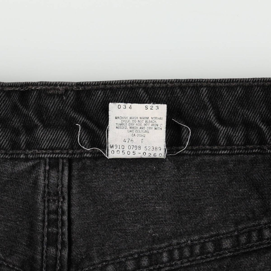 90'S Levi's 505 Regular Fit Straight Leg Black Denim Tapered Denim Pants, Made in Canada, Men's Size 36 cotton black type Vintage Second Hand