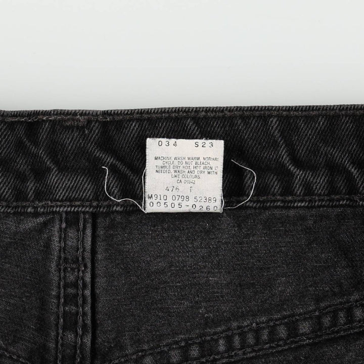 90'S Levi's 505 Regular Fit Straight Leg Black Denim Tapered Denim Pants, Made in Canada, Men's Size 36 cotton black type Vintage Second Hand