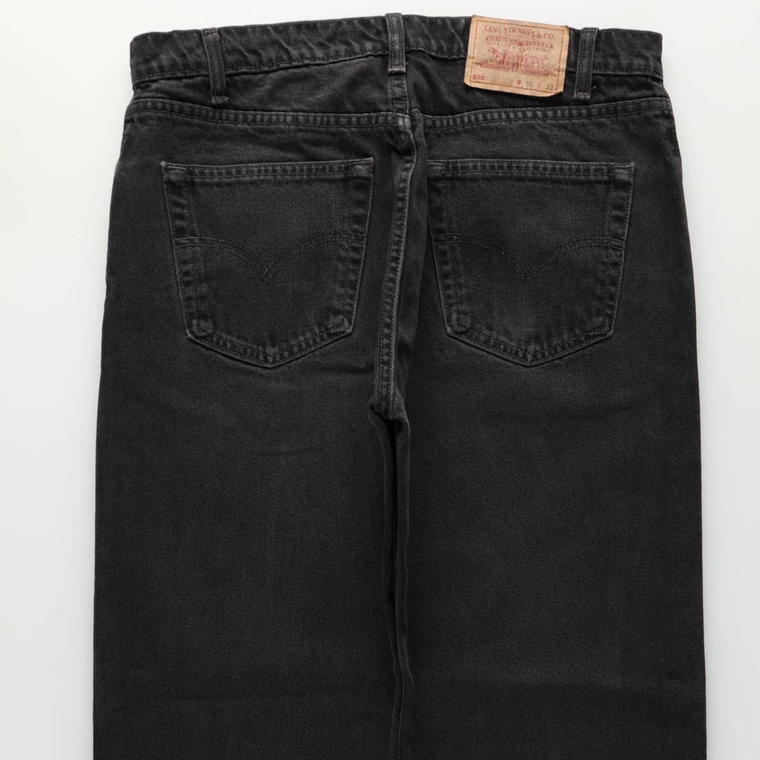 90'S Levi's 505 Regular Fit Straight Leg Black Denim Tapered Denim Pants, Made in Canada, Men's Size 36 cotton black type Vintage Second Hand