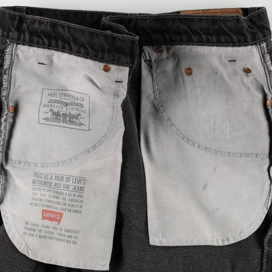 90'S Levi's 505 Regular Fit Straight Leg Black Denim Tapered Denim Pants, Made in Canada, Men's Size 36 cotton black type Vintage Second Hand
