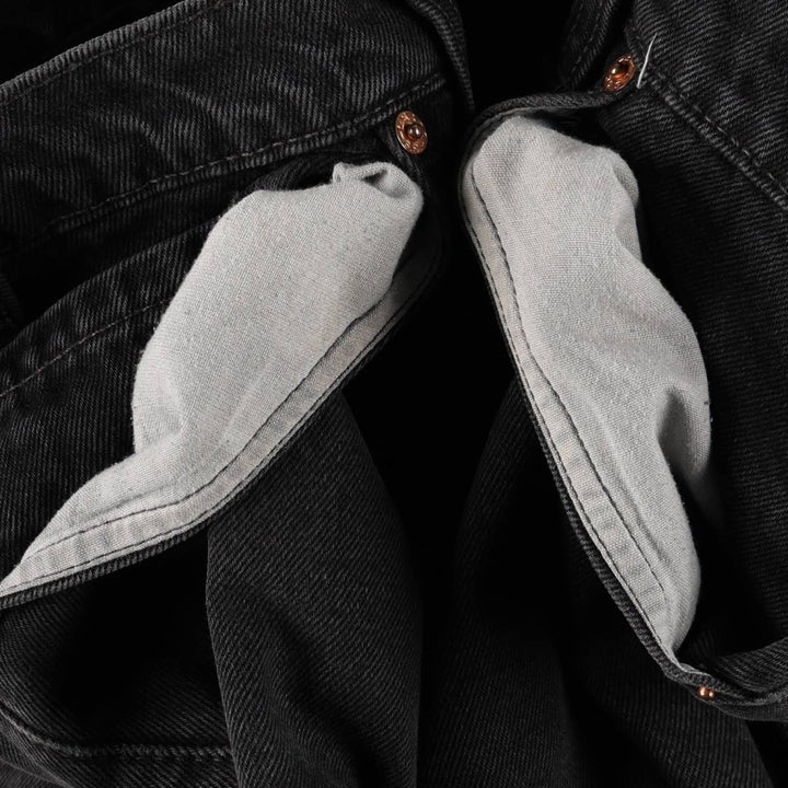 90'S Levi's 505 Regular Fit Straight Leg Black Denim Tapered Denim Pants, Made in Canada, Men's Size 36 cotton black type Vintage Second Hand