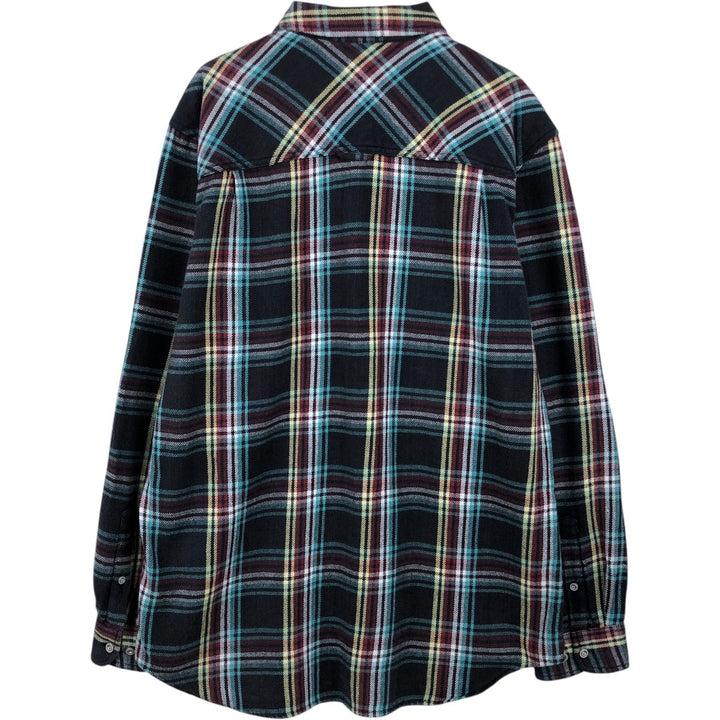 THE TERRITORY AHEAD Long-Sleeve Flannel Check Shirt, Men's Size L (approx.) cotton Charcoal Vintage Second Hand